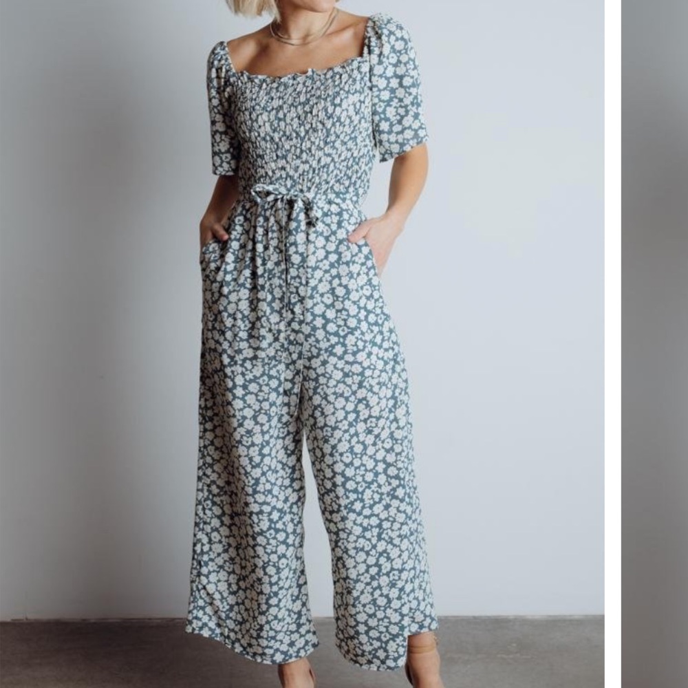 Baltic Born blue floral jumpsuit M